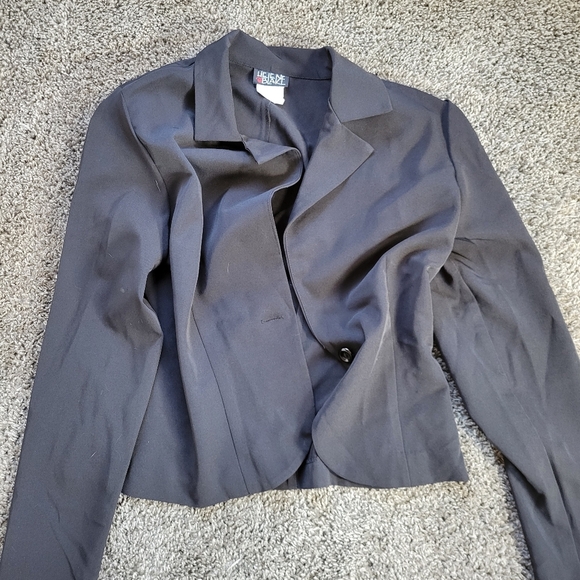 Women’s Black Helene Blake Button Blazer Jacket Shouler Pads - Size 9/10 - Picture 4 of 9